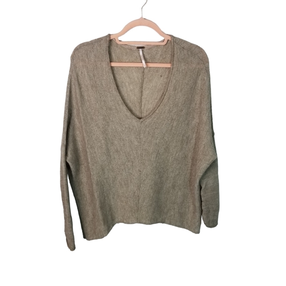 Free People beige alpaca wool sweater